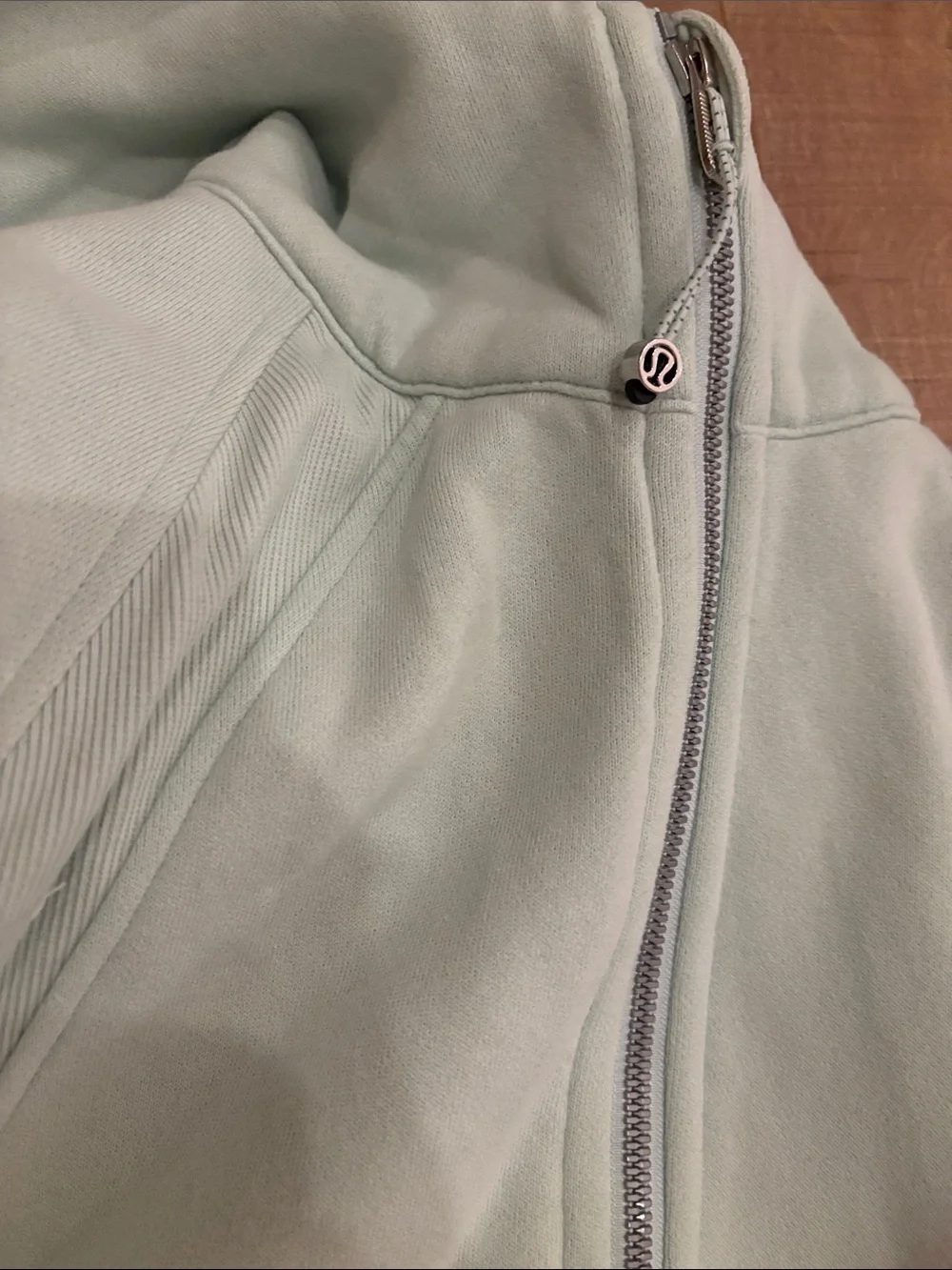Lululemon 1/2 half zip hoodie hood scuba mint pastel green teal